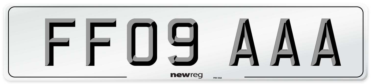 FF09 AAA Number Plate from New Reg